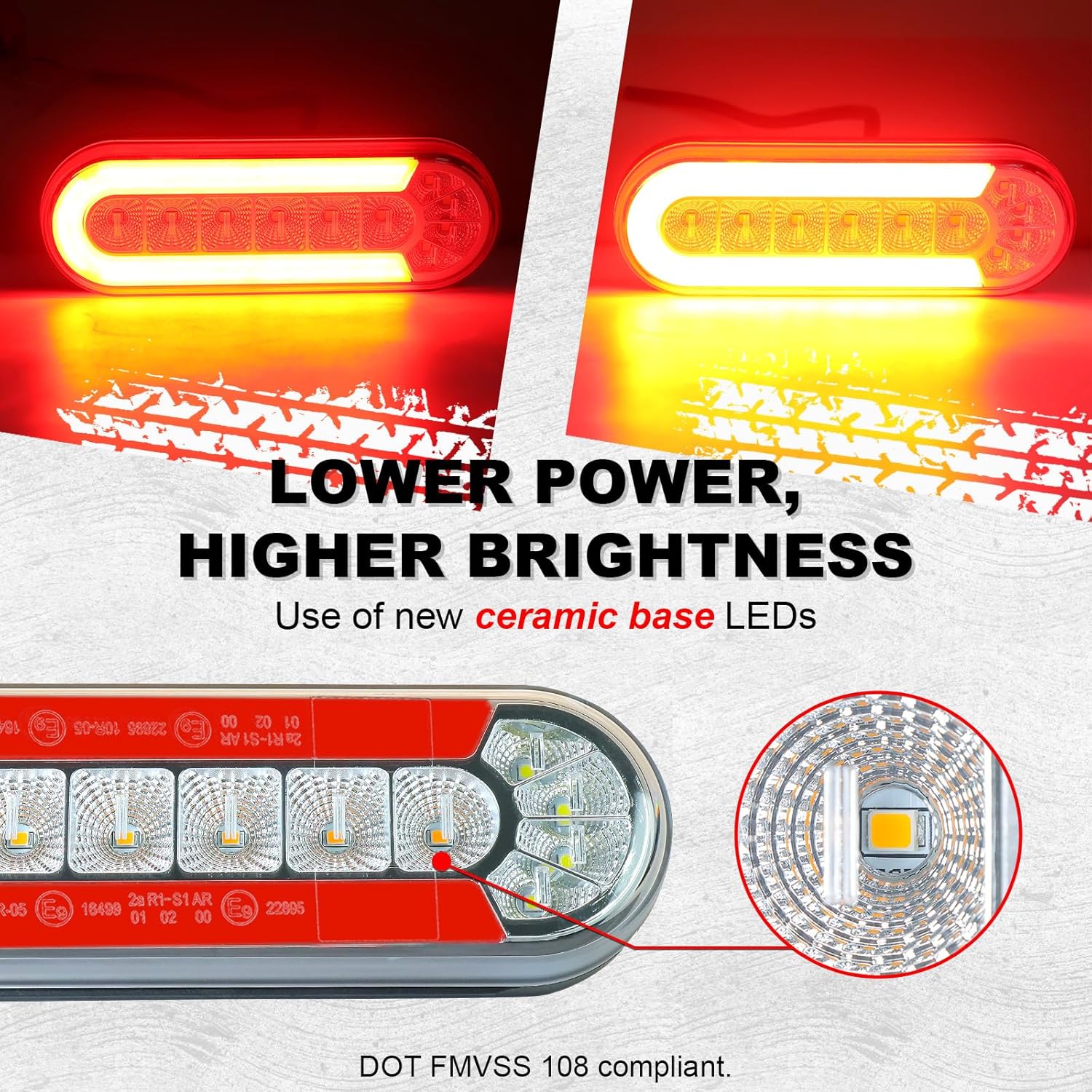Agrieyes 6 Inch Oval LED Trailer Lights, Submersible Boat Trailer Light, with Brake, Turning Signal, Reverse Light, Backup Light, DOT Compliant