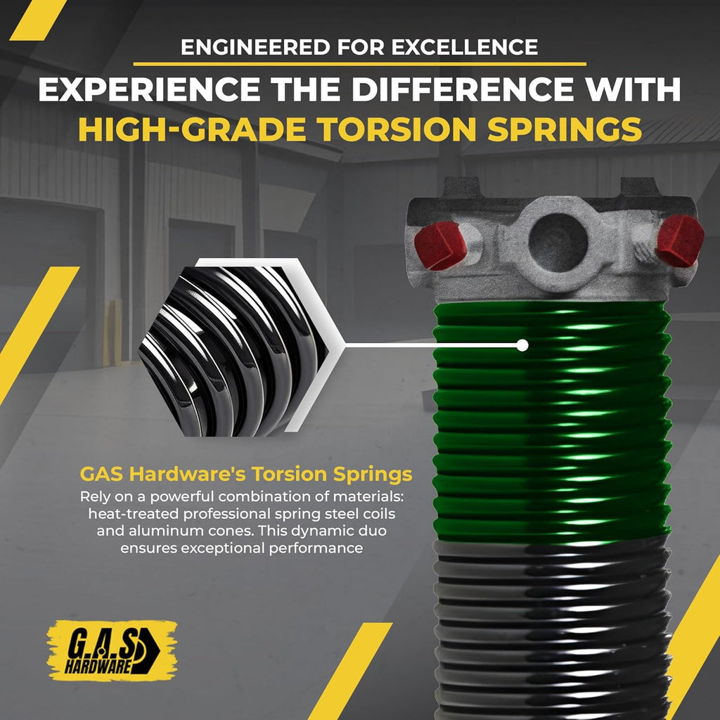 Garage Door Torsion Spring 243x1.75x33 Includes 1” Steel Bearing, Non-Slip Gloves, and Winding Bars for Left and Right Side of Garage Door Precision E-Coating 5-Year Warranty Min. 30,000 Cycles (Pair)