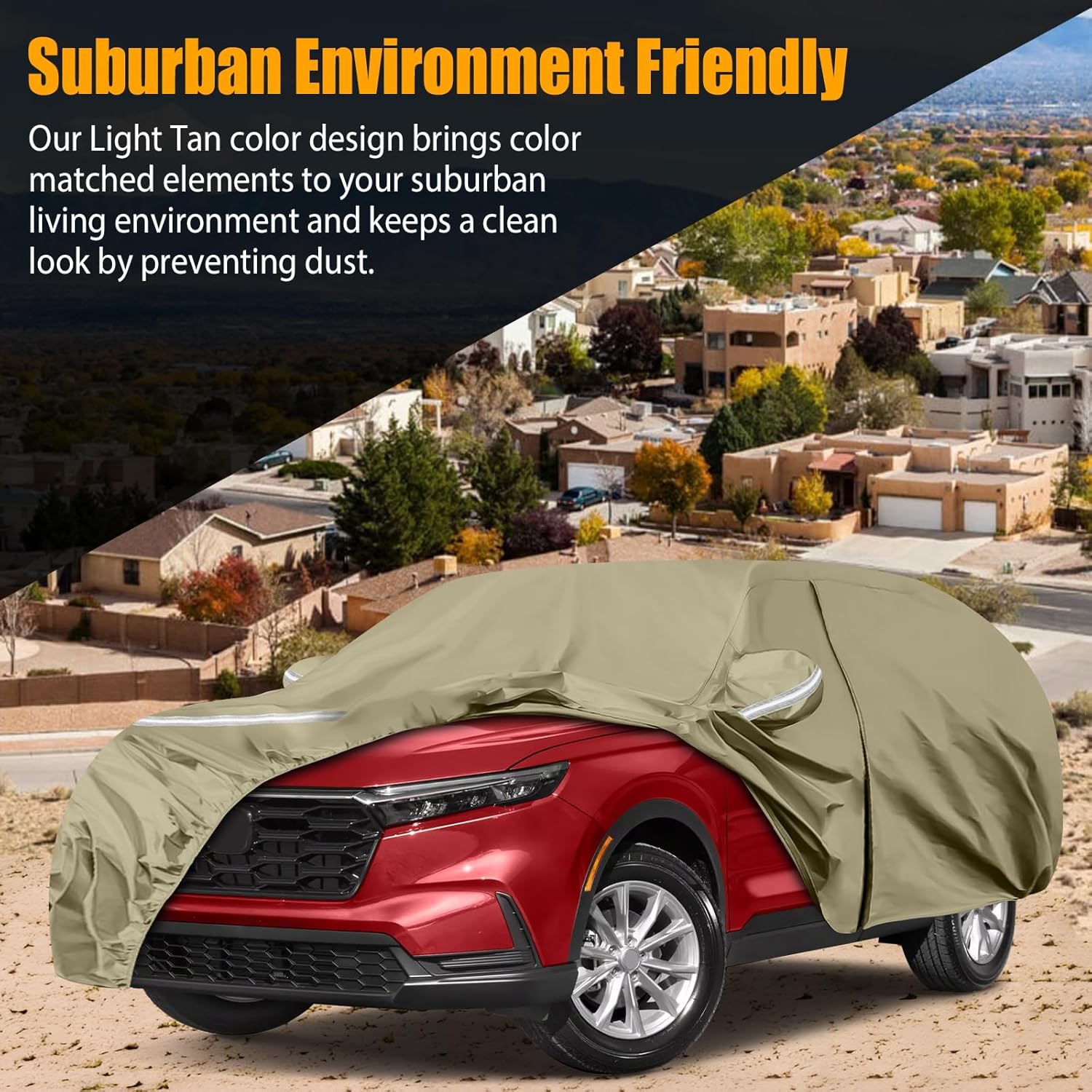 Waterproof Car Covers Replace for 2002-2025 Honda CRV, Multilayer Heavy Duty with Cotton Liner All Weather Car Cover with Zipper Door, Windproof Bands for Snow Rain Dust Protection