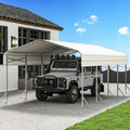 Heavy Duty Metal Carport – Sturdy Structure, All-Weather Protection, Easy Assembly for Cars, Trucks, Boats, Tractors, and Outdoor Storage (White, 12X20 FT)