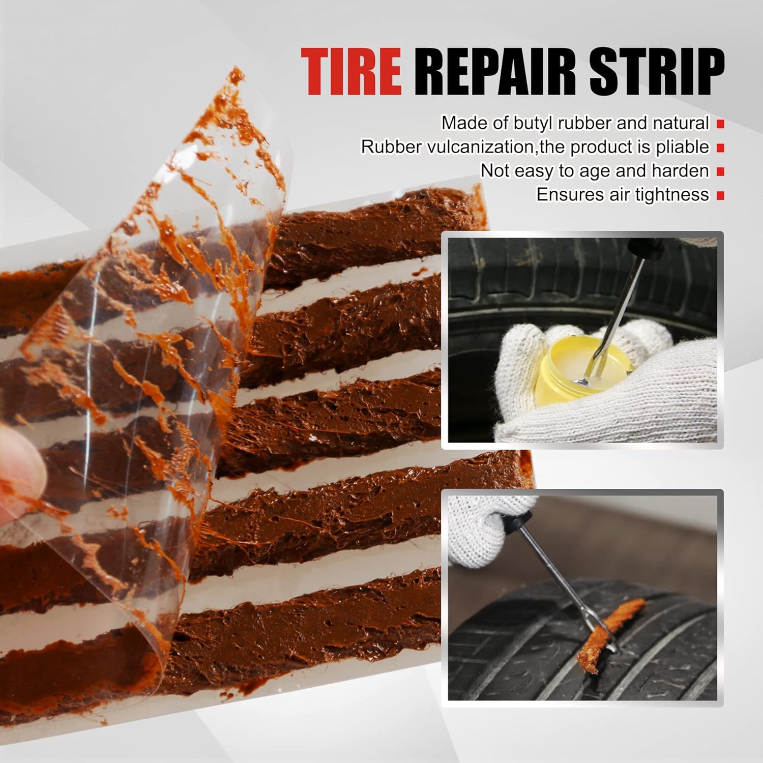 Economical Tire Repair Kit to Fix Punctures and Plug Flats, 10-Piece Value Pack, Ideal for Cars, Trucks, Motorcycles, ATV, with Storage case