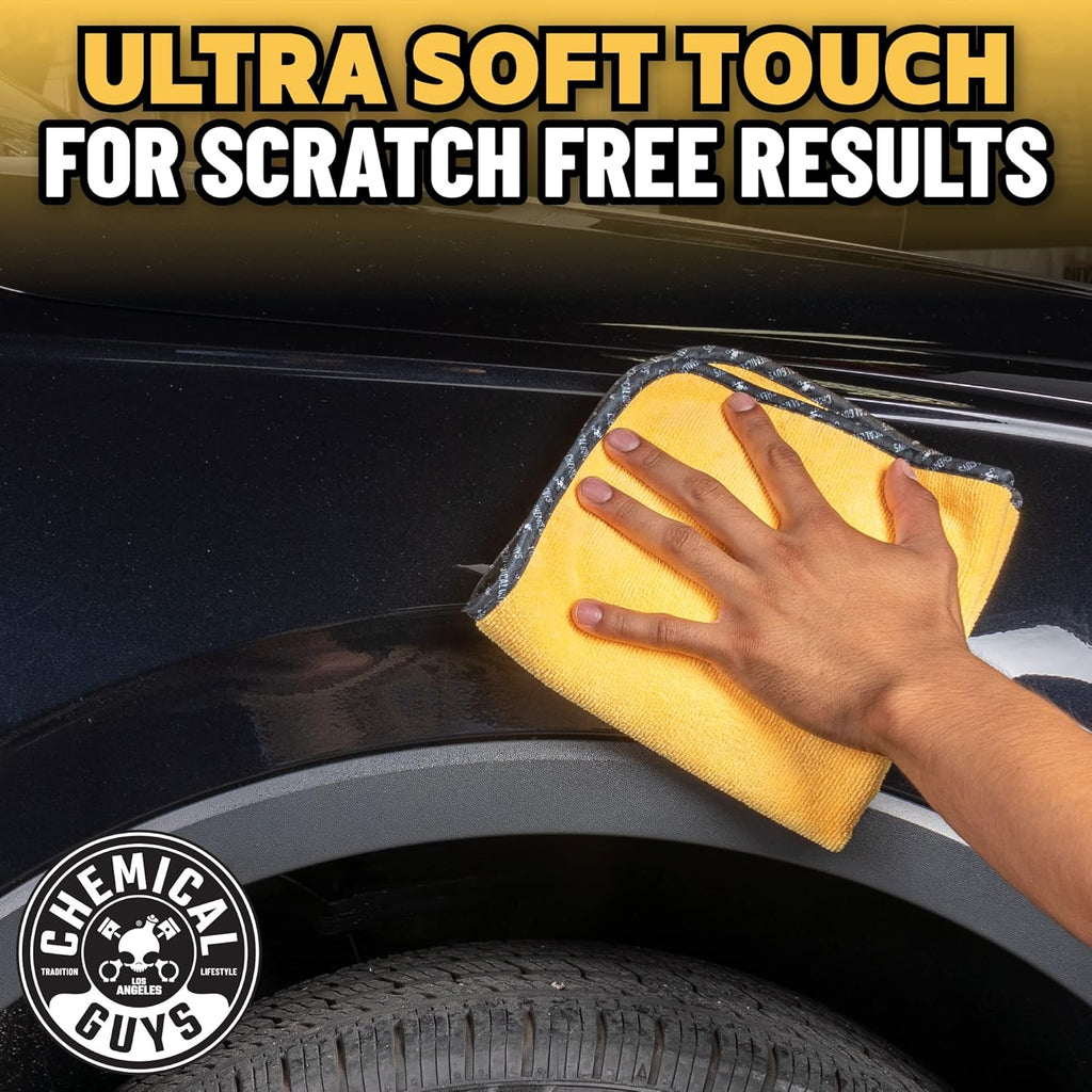 Chemical Guys ‎MIC_507_03 Automotive Microfiber Drying Chamois, Gold, 3 Pack, 24" x 16"