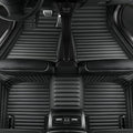 Add Personal Touch to Your Vehicle with IMEISH Customizable Logo Text Car Mats for 99% of vehiclesPads Protection Non-Slip Leather Floor Liners (Black Stripe)