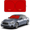 EcoNour Windshield Sun Shade Premium | Sunshade Protects Car Interior | Car Sun Shade Windshield Blocks UV Ray & car Accessories | Universal Fits Small Sedans | Mini SUV & Hatchbacks | Medium (64x32)