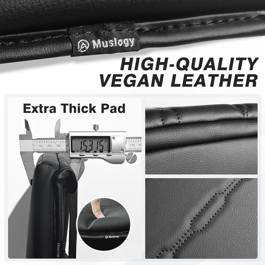 Muslogy Center Console Armrest Cover Compatible with Toyota Tacoma 2016-2023 Comfort Armrest Pad Arm Rest Cushion Vegan Leather Protector 1-Inch Extra Thick