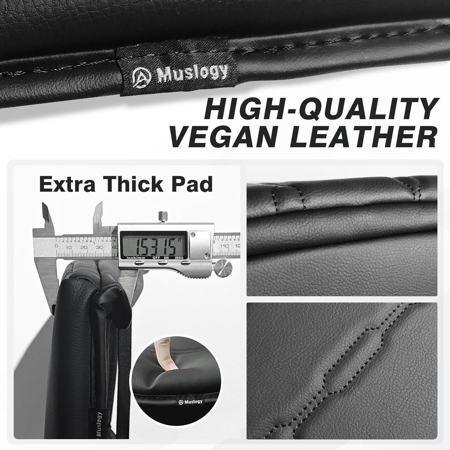 Muslogy Center Console Armrest Cover Compatible with Toyota Tacoma 2016-2023 Comfort Armrest Pad Arm Rest Cushion Vegan Leather Protector 1-Inch Extra Thick