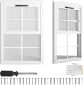 2 Pack 12" x 18"Shed Window, with Tempered Glass and Fiberglass Screen for Shed, Chicken Coop, Playhouse, Household, Garage