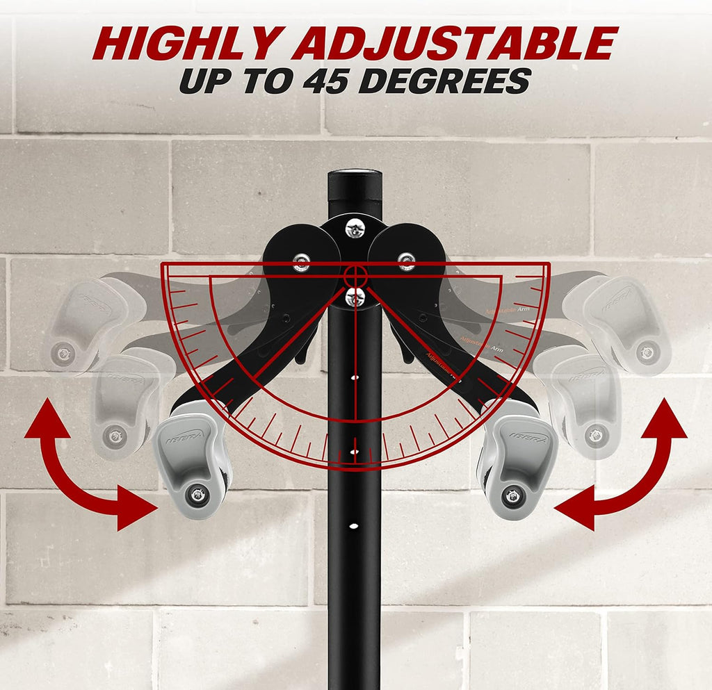 Ibera Bike Wall Mount - Secure Bike Storage up to 18kg with Adjustable Frame Holder & Soft Rubber Cradles - Garage Bike Rack for Road, MTB, Kids, Hybrid Bikes - Easy Installation & Space-Saving Design