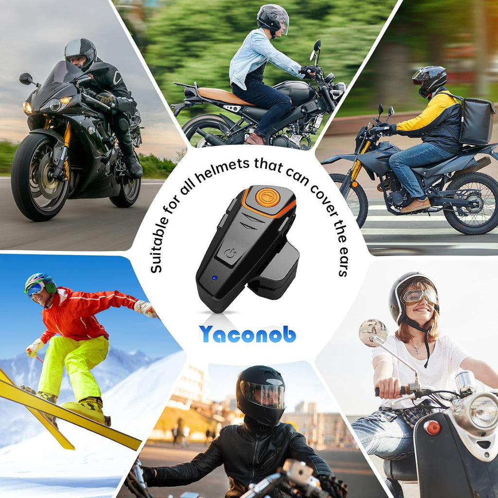 Helmet Bluetooth Headset Bt-S2ns, 1000m Helmet Communication System, Connect Up to 3 People 2 People Talk at The Same Time（1pack）