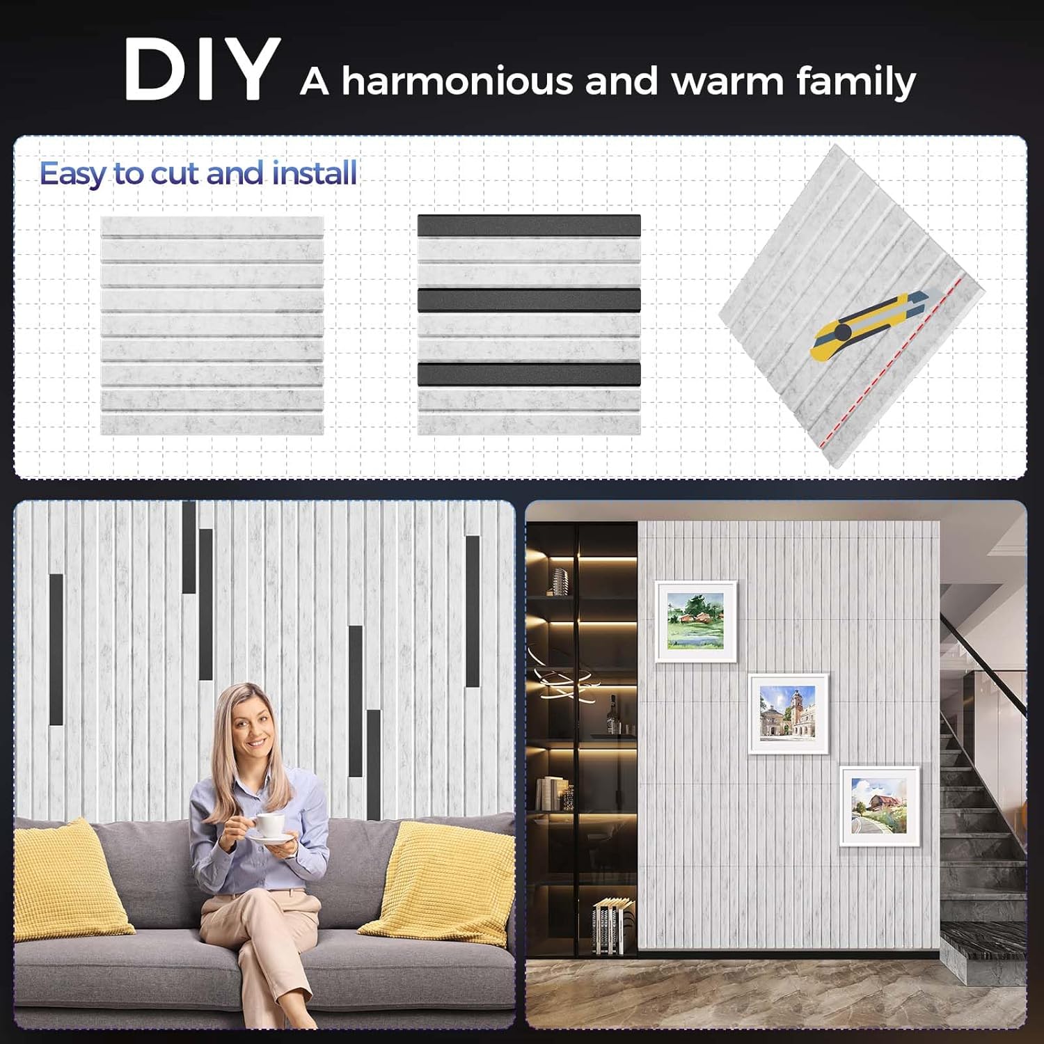 8 Pack Large Soundproof Wall Panels, 15.7 x 15.7 x 0.47 in Sound Proof Foam Panels for Walls, 1.2lb/ft³ High Density, Thicker 0.47in, Acoustic Panels, Sound Dampening Panels Gray