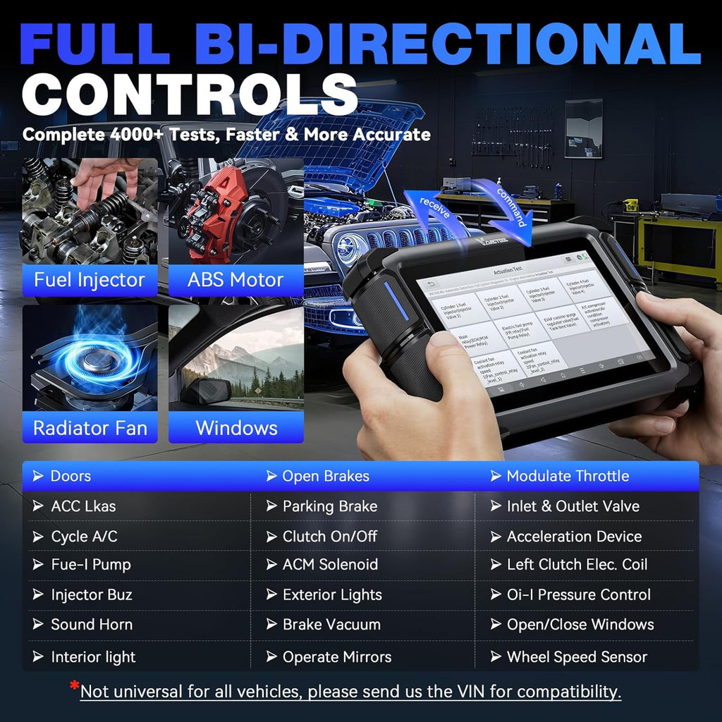 VDIAGTOOL Bidirectional Scan Tool VD70, OBD2 Scanner Diagnostic Tool with ECU Coding, 36+ Resets, PMI, FCA AutoAuth, All System, CAN FD & DoIP, V.A.G. Guide, 3-Year Update