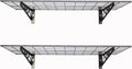 SafeRacks Wall Shelves - 2 Pack of 18 x48 Garage Wall Mounted Shelving, Wire Storage Racks, Utility Shelf, Heavy Duty Shelves with 4 Accessory Hooks, 500lbs Capacity, Color: Hammertone