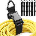 6 Pack 17 Inch Adjustable Extension Cord Holder Organizer with Triangle Clips Heavy Duty Storage Straps Extension Cord Hanger for Men Workshop and Garage Organization and Storage (Black)