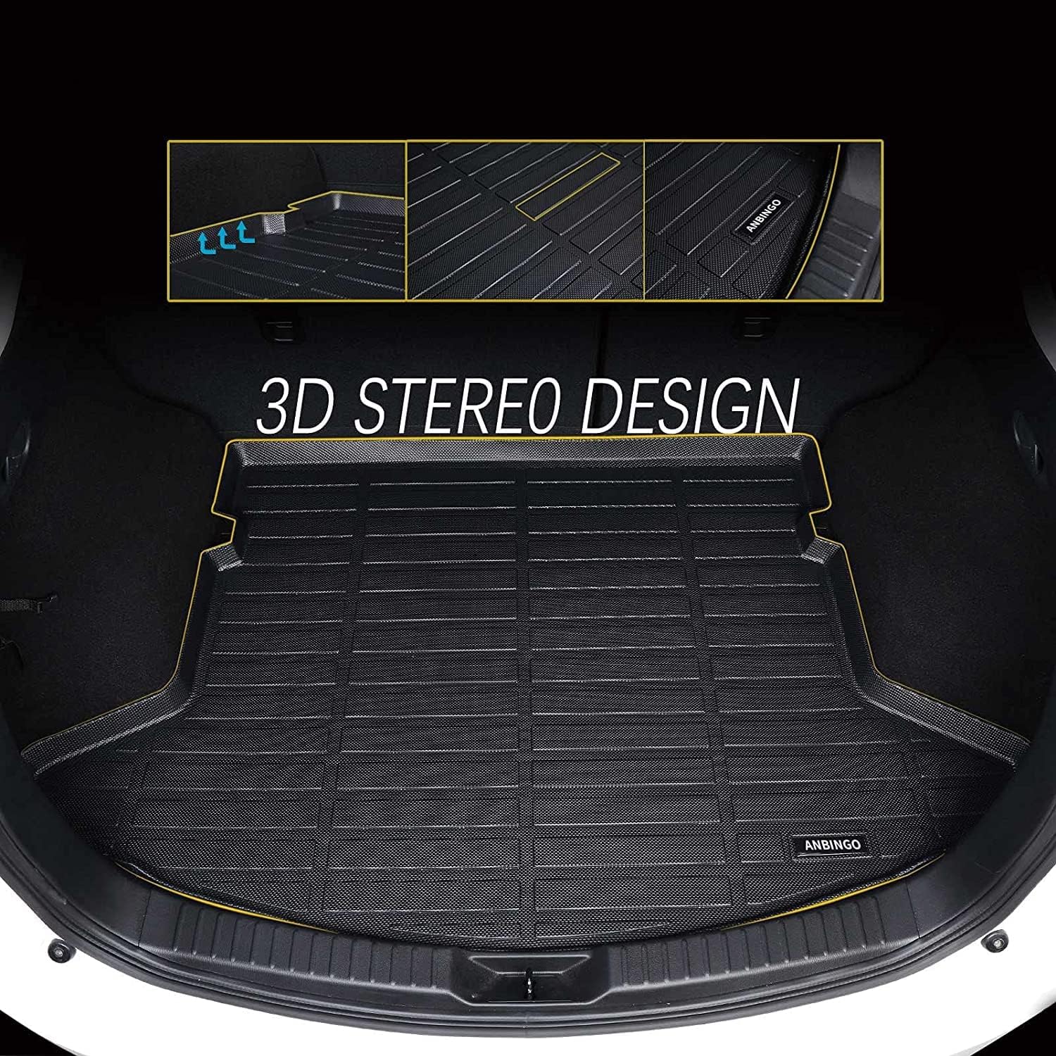 KELCSEECS® Floor Mats & Cargo Liner Custom for 2018-2022 Honda Accord/Honda Accord Hybrid All Weather Protection TPE Floor Liners Front& Rear Row Full Set Accessories Black