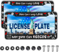 License Plate Frame Black and White Front License Plate Bracket You Can’t Buy Love, but You Can Rescue It Aluminum Metal Car Accessory 2 Pack with Screw Covers Set