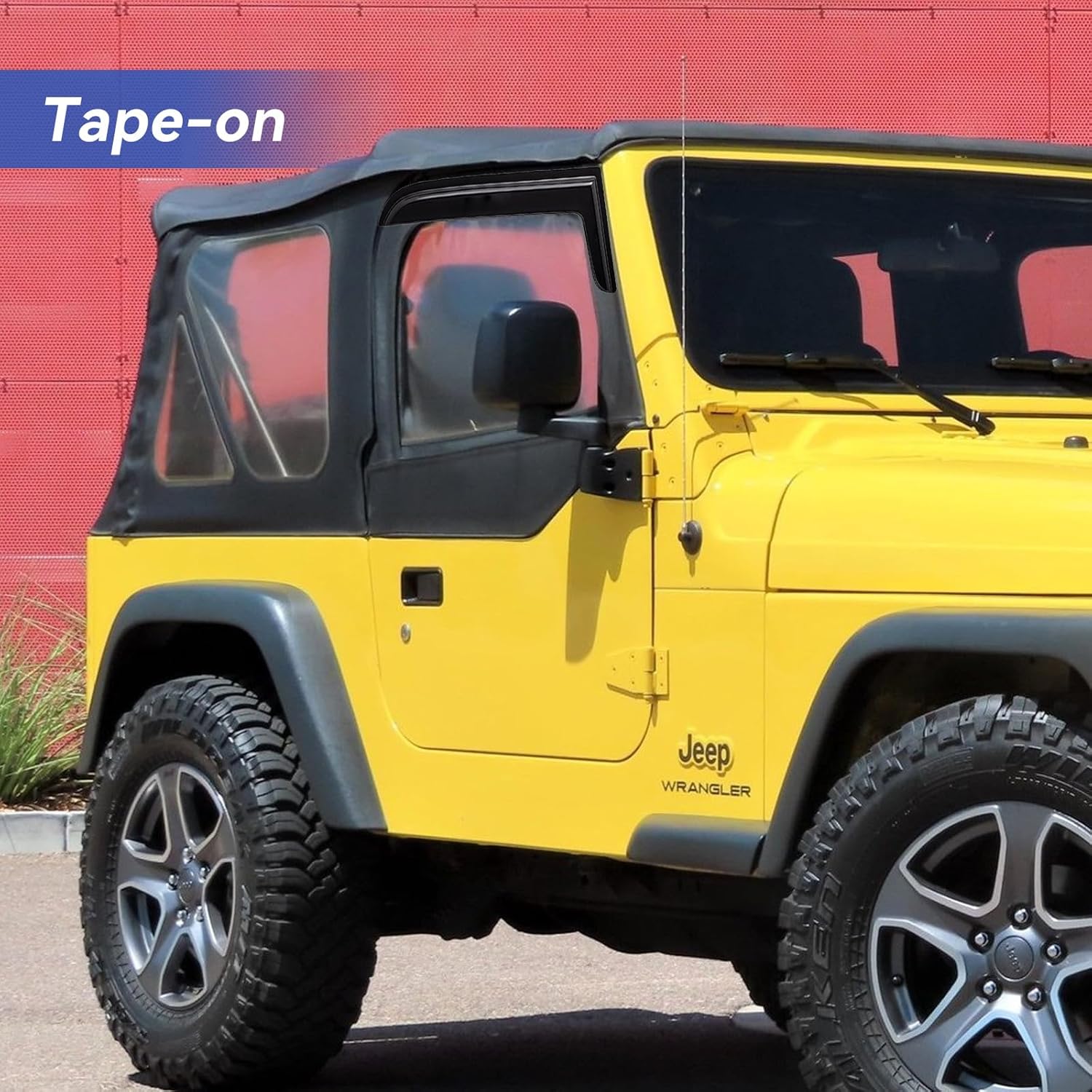 Window Visors Rain Guards Shield for 1997-2006 Jeep Wrangler, Out-Channel Window Vent Wind Deflectors Visors Shades for 97-06 Wrangler TJ, 2PCS
