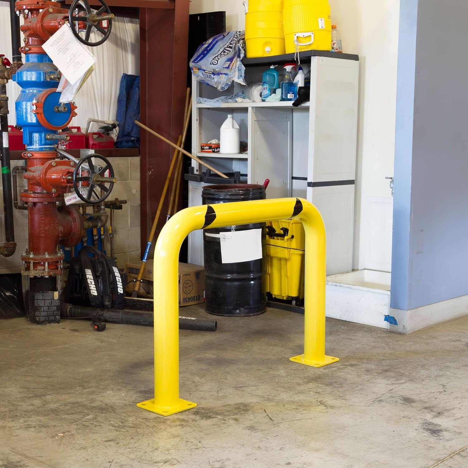Guardian Steel Machine Guard Barrier Hollow Fillable Protect Equipment Warehouse Electrical Safety 48" x 36"