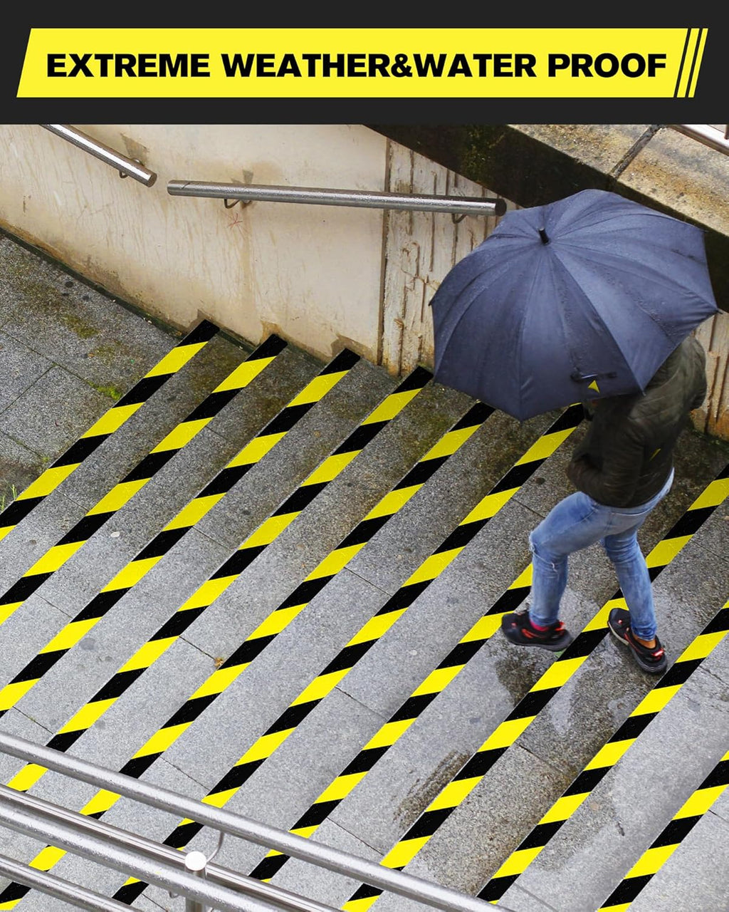 Floor Marking Tape,2 INx108FT Strong Adhesive Caution Tape,High Durability Warning Safety Tape for Indoor/Outdoor-Warehouses,Factories,Parking Lots,Retail Locations,Black&Yellow,3 Rolls