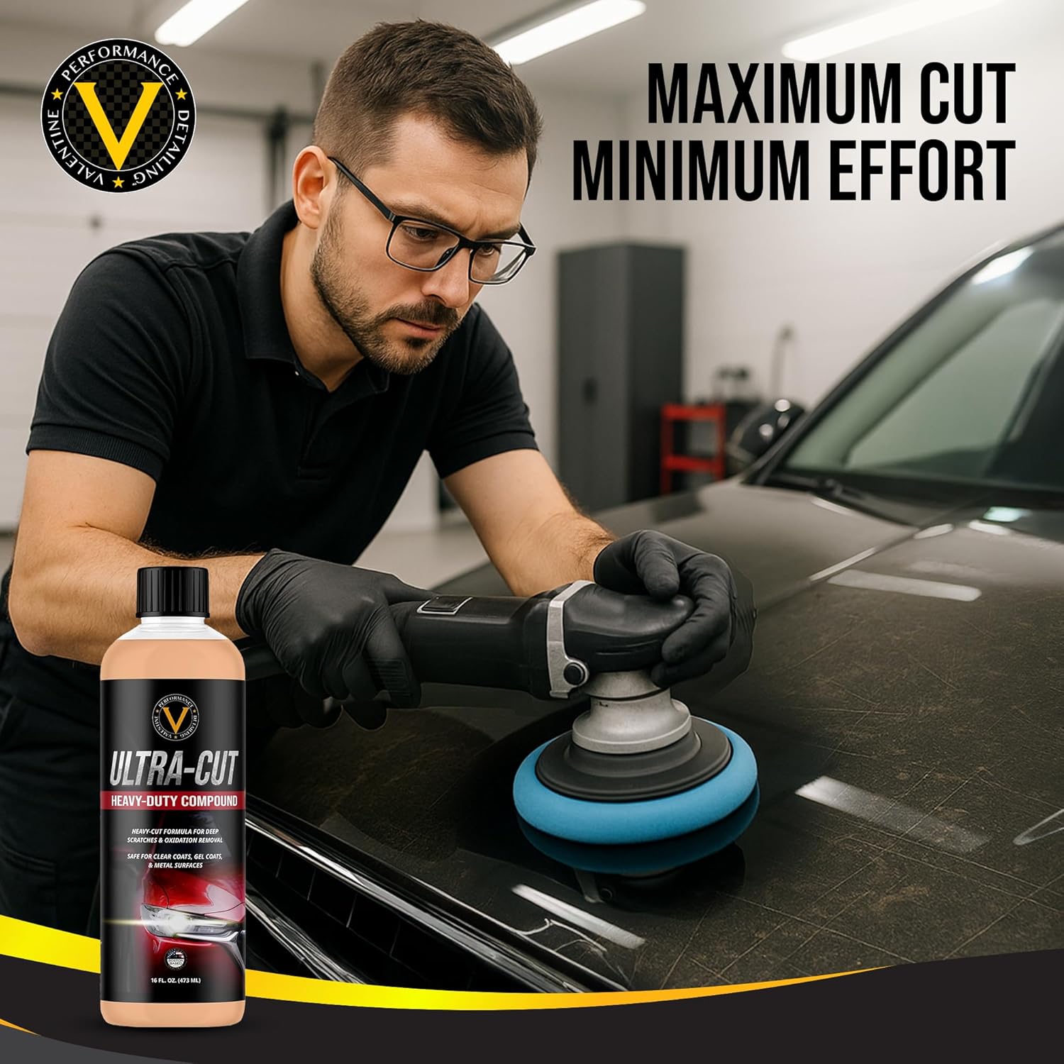 VPD Ultra-Cut Heavy Polishing Compound for Extreme Correction 16 oz – Car Polishing & Rubbing Compound, Removes Deep Scratches & Oxidation, Safe for Clear Coats, Gel Coats & Metal Surfaces