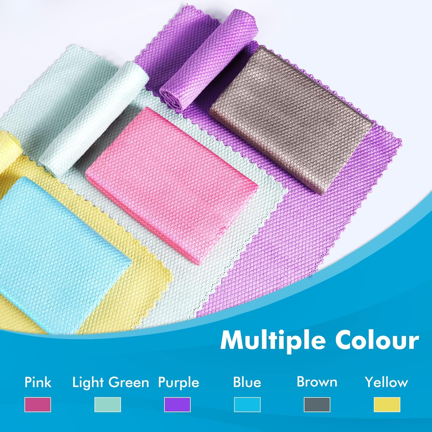Easy Clean Streak Free Glass Cleaning Miracle Microfiber Cleaning Cloth for Kitchen,Counter,Window,Mirror Lint Free Dish Drying Cloths Glass Polishing Rag,All-Purpose,Reusable,Nanoscale Pack of 6