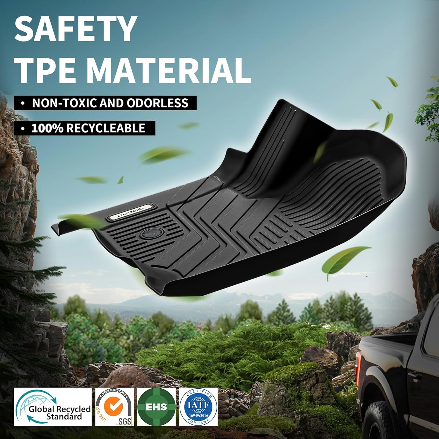 OEDRO Floor Mats Cargo Liner Fit for Mazda CX-50 2025 2024 2023 (Non Hybrid), TPE All-Weather Guard Waterproof Floor Liners Set CX-50 Accessories Fits 1st & 2nd Row, Cargo Mat, Black