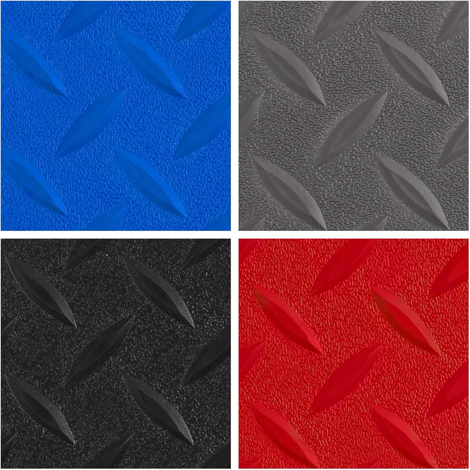 2.5mm Thickened 7.5Ft x 27Ft Garage Floor Mat Rubber Flooring Roll 202.5sqft Diamond Plate PVC Rubber Trailer Mat Non-Slip Floor Protector Mat for Garage Warehouse Basement Trailer - Black