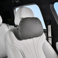 Coverado Leather Car Headrest Pillow Car Neck Pillow with Adjustable Strap, Head Support Rest Driver Relax Head Muscles Relieve Driving Fatigue, Breathable & Removable Cover, Gray
