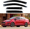 KPY Window Visor Compatible with Ford Fiesta Sedan 2009-2019, 4PC Rain Guard Side Window Vent Deflectors Tape-On Style, 2009 2010 2011 2012 2013 2014 2015 2016 2017 2018 2019 (Sedan Only)
