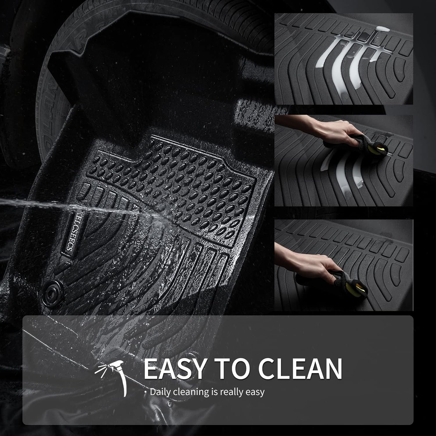 KELCSEECS® Floor Mats & Cargo Liner Custom for Chevrolet/Chevy Trax 2014-2023 & 2013-2023 Buick Encore (Not fit Encore GX) All Weather Protection TPE Floor Liners Full Set Accessories Black
