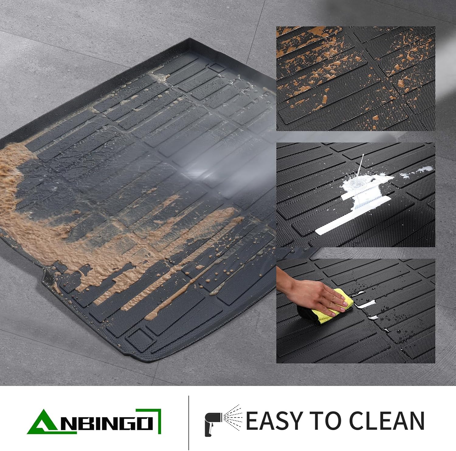 ANBINGO®-Floor Mats & Cargo Liner for Nissan Kicks 2025 2026 SR/SV (Only fit Upper Cargo Deck) All Weather Protection TPE Full Set Floor Mats for 2025 2026 Nissan Kicks Accessories