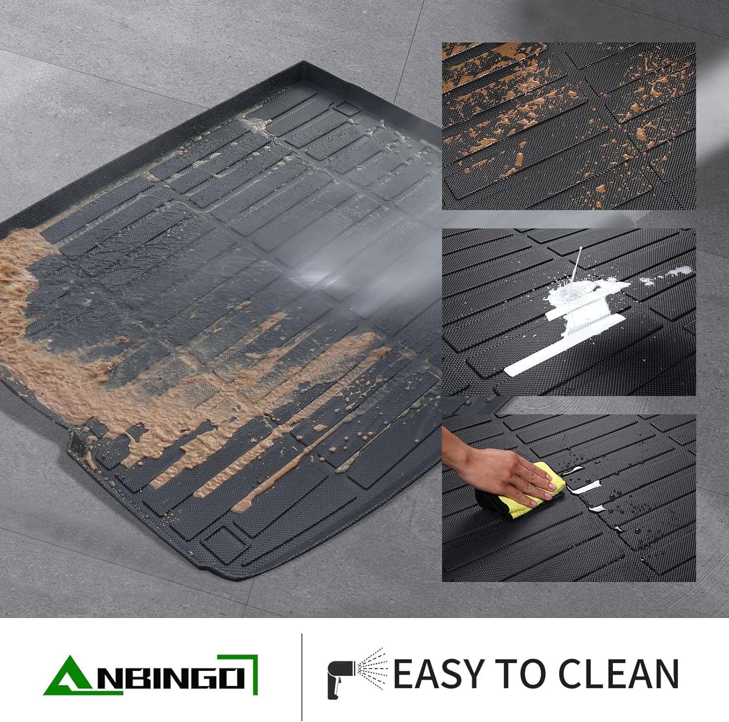 ANBINGO®-Floor Mats & Cargo Liner for 2016-2022 Lexus RX RX350 RX450h (Not for RXL) All Weather Protection TPE Anti-Slip Automotive Full Set Custom Car Mats Accessories - Black