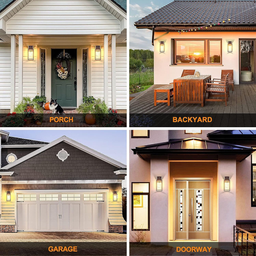 Dusk to Dawn Outdoor Lighting Fixtures for House, ORB Sensor Porch Exterior Lights Wall Mount, Anti-Rust Wall Light, Wall Sconce Lamp, Waterproof Wall Lantern for Garage, 2-Pack