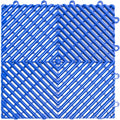 RaceDeck Free-Flow Open Rib Self-Draining Design, Durable Copolymer Plastic Interlocking Modular Garage Flooring Tile (Bright Blue, 48 Pack of 12 x 12" Tiles)