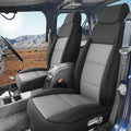 GIANT PANDA Full Set Car Seat Covers Customized Jeep Wrangler TJ Rubicon Sahara Sport X Unlimited 2003 2004 2005 2006, Faux Leather (Black&Gray)