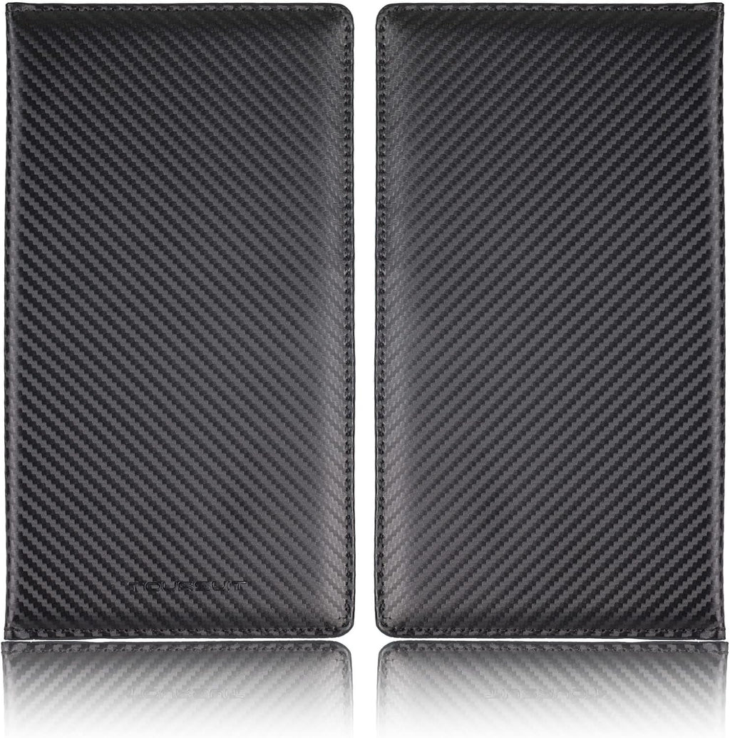 TOURSUIT Car Registration and Insurance Card Holder, Vehicle License Document Glove Box Compartment Organizer, Interior Car Accessories for Women Men Teens (Carbon Fiber Black)