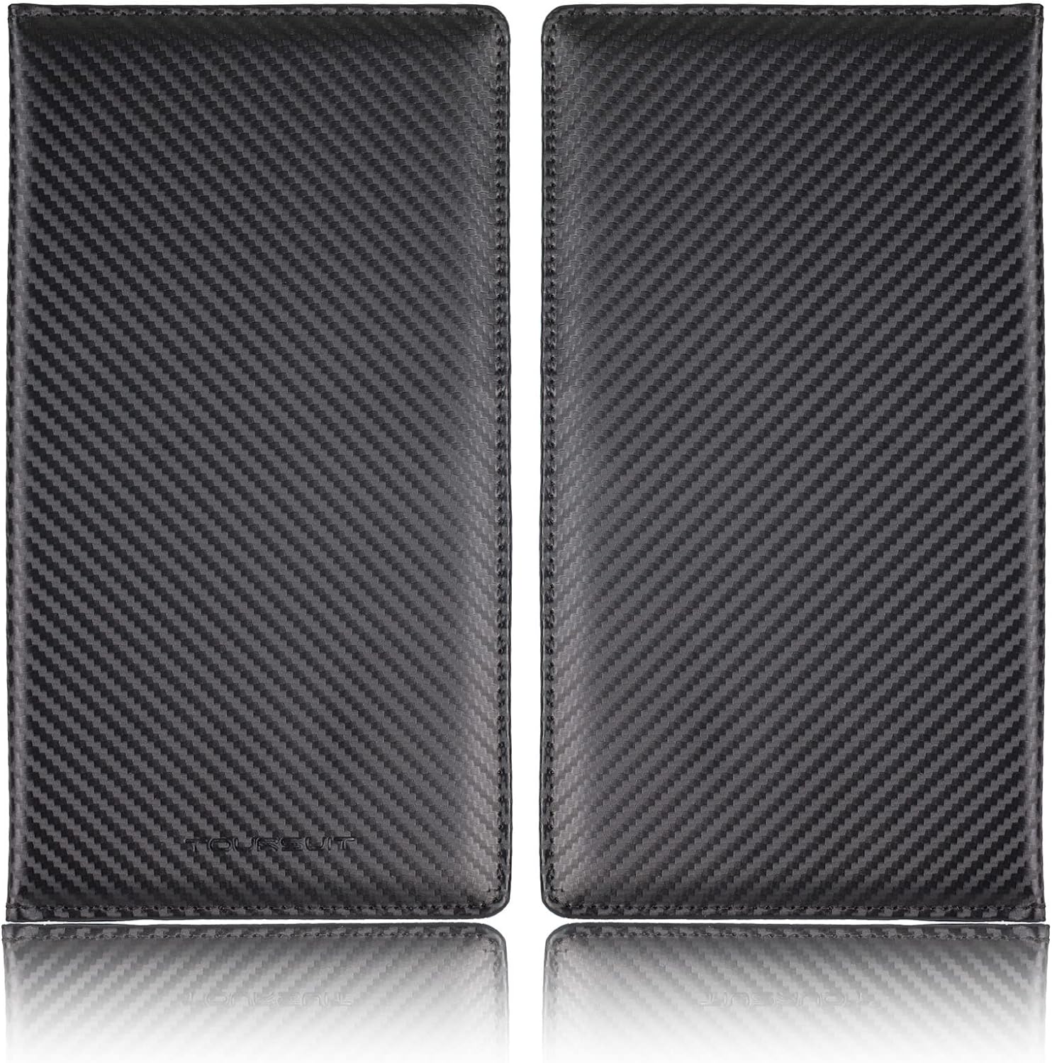 TOURSUIT Car Registration and Insurance Card Holder, Vehicle License Document Glove Box Compartment Organizer, Interior Car Accessories for Women Men Teens (Carbon Fiber Black)