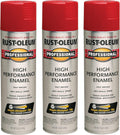 Rust-Oleum 7564838-3PK Professional High Performance Enamel Spray Paint, 15 Oz, Gloss Safety Red, 3 Pack