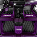 Custom Personalized Floor Mats for Cars，Luxury Full Coverage All Car Floor Mats，Anti-Slip Leather Car Mat Set ，Custom Floor Mats for 99% of Cars, Trucks & SUVs. (Purple and Black)