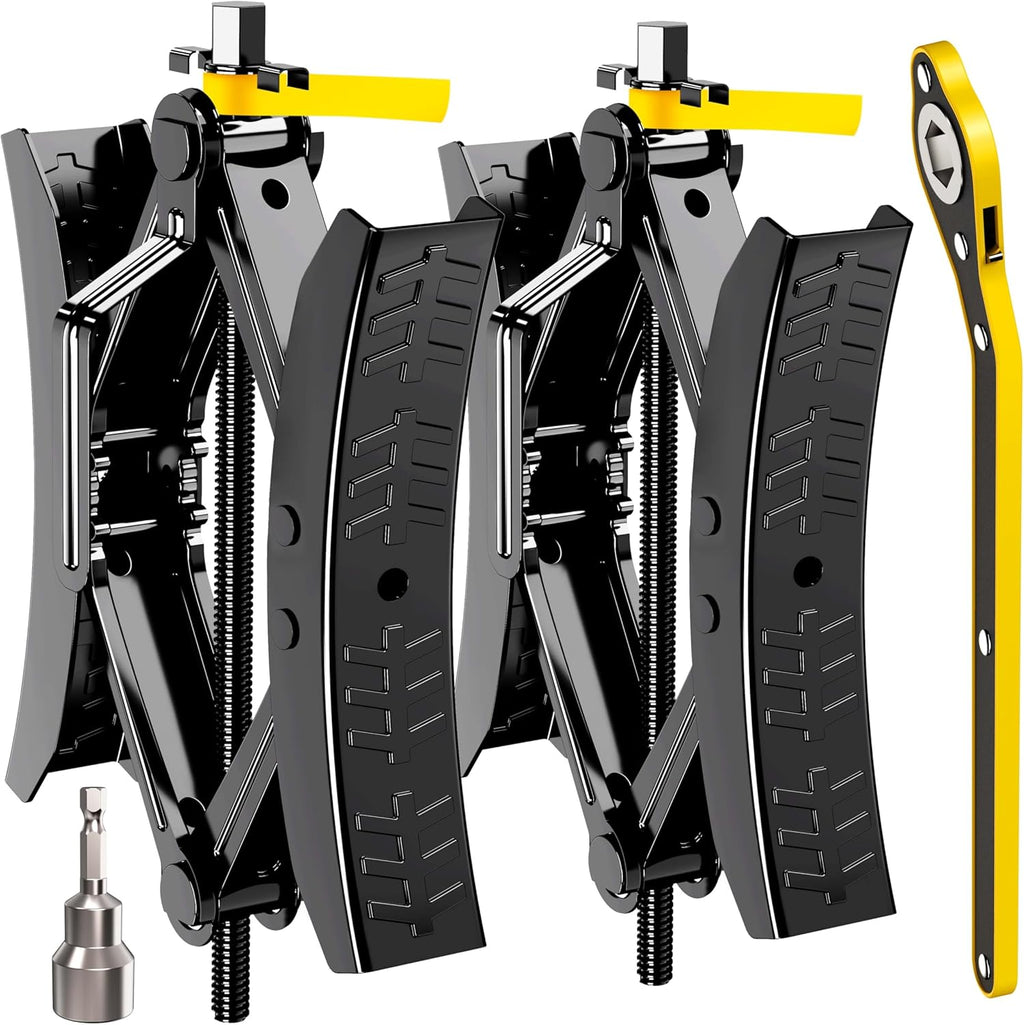 Camper Wheel Chock Stabilizer 2 Sets, Upgraded Side Grain Heavy Duty X-Shaped Stabilizer Wheel Chock RV Travel Trailer Accessories Anti-Move Anti Rust Coating Tire Chalks