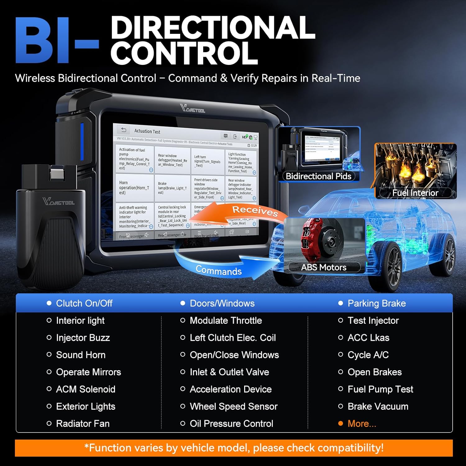 Bidirectional Scan Tool VDIAGTOOL VD70S, 2025 Wireless OBD2 Scanner Diagnostic Tool with 36+ Resets, All System Scanner for Car, FCA Autoauth, CAN FD & DoIP, ECU Coding, PMI, 3 Years Update