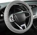 Auto Newer Breathable Steering Wheel Cover Suitable For Four Seasons，Anti-Slip Design，Odorless，Easy Carry ，Unviersal Fit for Truck SUV Sedans Vans，Interior Accessories Standard Size[14" 1/2-15"]（Grey）