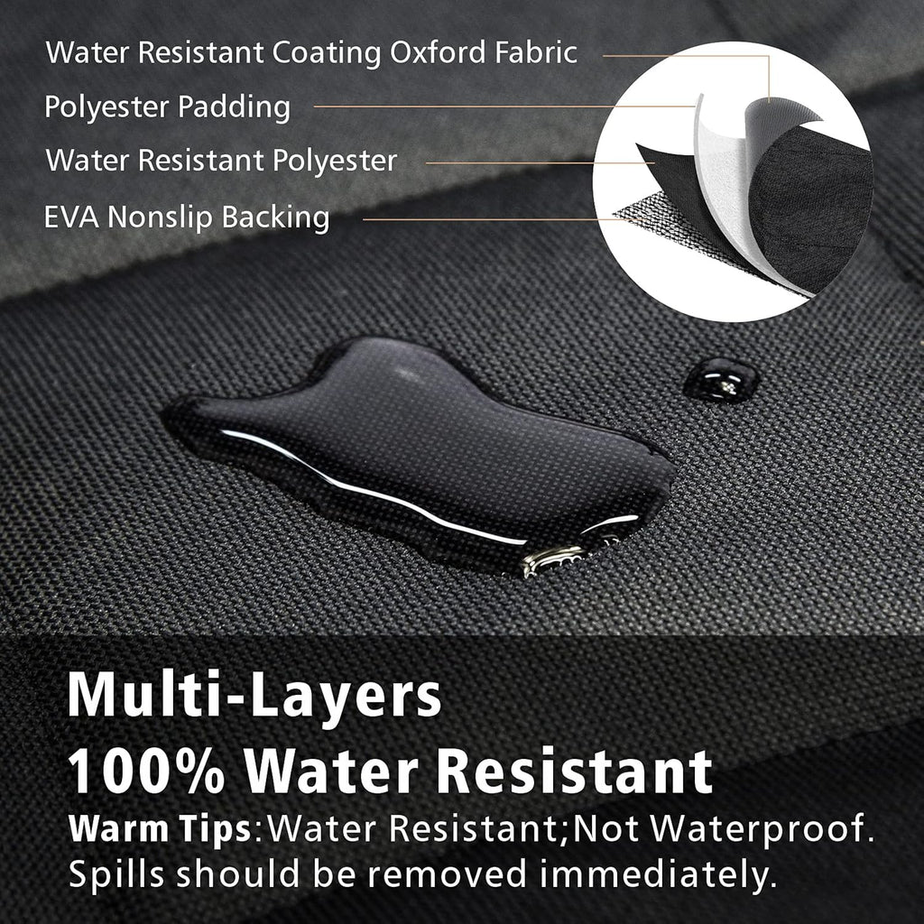 F-color SUV Cargo Liner for Dogs - Waterproof Pet Cargo Liner, Comfort Dog Cargo Cover with Bumper Flap Protector, Scrachproof Non-Slip Universal Fit SUVs Sedans Trunks Vans, Black