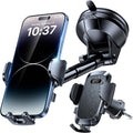 [2025 True Military-Grade] Car Phone Holder [Upgraded Strongest Suction & Clip] Cell Phone Mount for Dashboard Windshield Vent,Truck Cradle Stand for iPhone 16 Pro Max Samsung Android (Black)