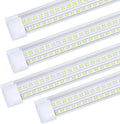 4 Pack,Led Shop Lights, 8FT Led Shop Light,144W 6000K 19500LM Clear White,Led Shop Light 8FT 110V Linkable Integrated 4 Row V-Shape for Shop Garage,Warehouse