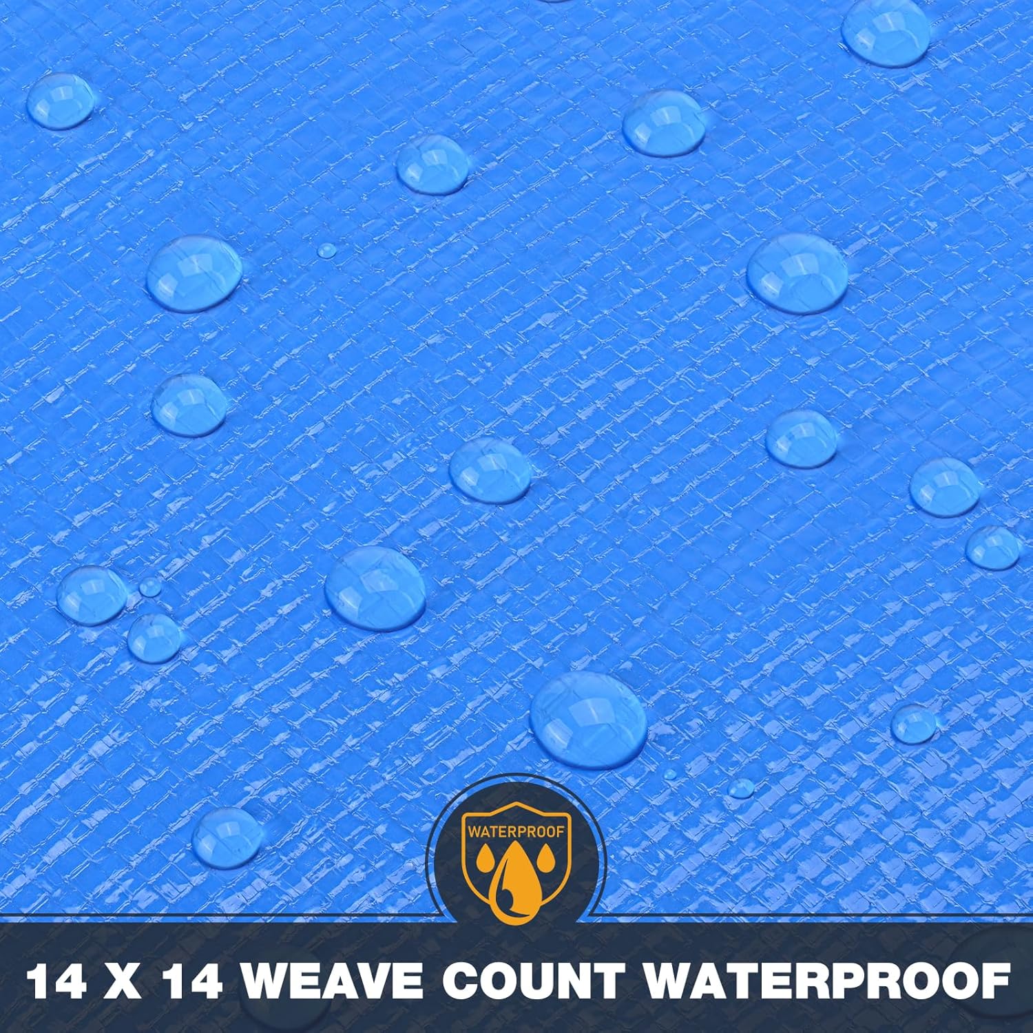 Tarp 10x20 Feet 14 Mil Heavy Duty Waterproof Tarp, Large Multipurpose Cover with Brass Grommets and Reinforced Edges, UV Resistant Thick Poly Tarps for Outdoor Camping Tent Pool Car, Blue