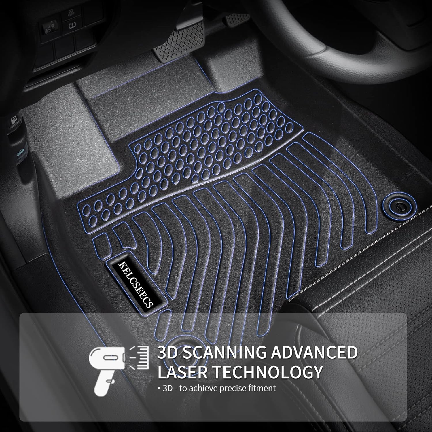 KELCSEECS Floor Mats Custom for 2025 2024 2023 Kia Sportage Hybrid Not Fit Plug-in Hybrid Car Mats All Weather Mats Heavy Duty Front& Rear Row Floor Liners Black Kia Sportage Hybrid Accessories