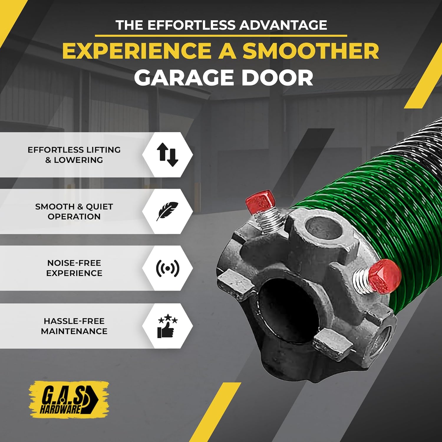Garage Door Torsion Spring 243x1.75x35 Includes 1” Steel Bearing, Non-Slip Gloves, and Winding Bars for Left Side of Garage Door Precision E-Coating 5-Year Warranty Min. 30,000 Cycles (Red Cone)