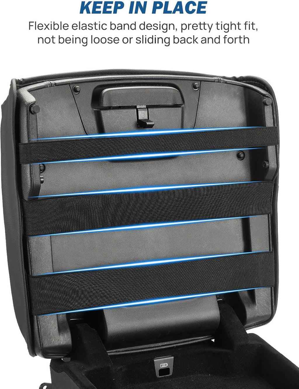 JOYTUTUS Center Console Cover Compatible with 2019-2025 Ram 1500 2500 3500, Leather Arm Rest Armrest Cover for Car, Durable Middle Console Cover Lid, Car Arm Rest Cover Pad Cushion Replacement