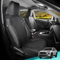 for Toyota RAV4 Seat Covers 2019 2020 2021 2022 2023 2024 2025 RAV 4 LE XLE Limited XLE Premium (Gas not for Hybrid) - Custom Leather Car Seat Covers Full Set - Black