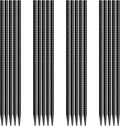 Rebar Stakes 16 Inch 20 Pack Heavy Duty Ground Anchors with Chisel Point End Long Straight Steel Tent Stakes 3/8" Thickness Metal Spikes Black Coated for Concrete Timber Camping Garden Plant